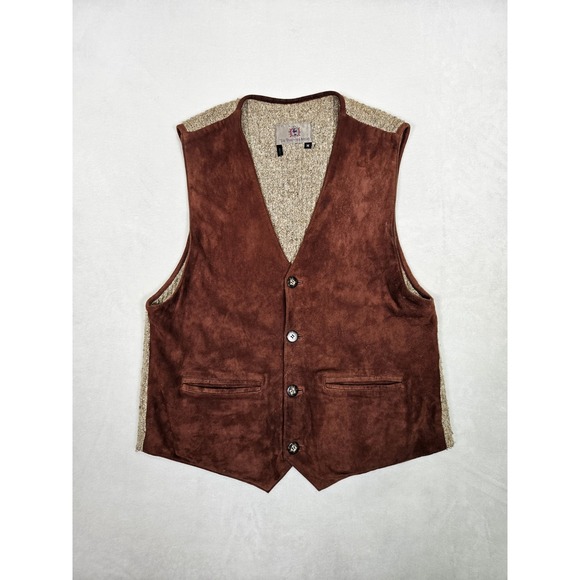 The Territory Ahead Other - Vtg Territory Ahead 90's Leather Gilet Vest Mens Medium Brown Lining Western